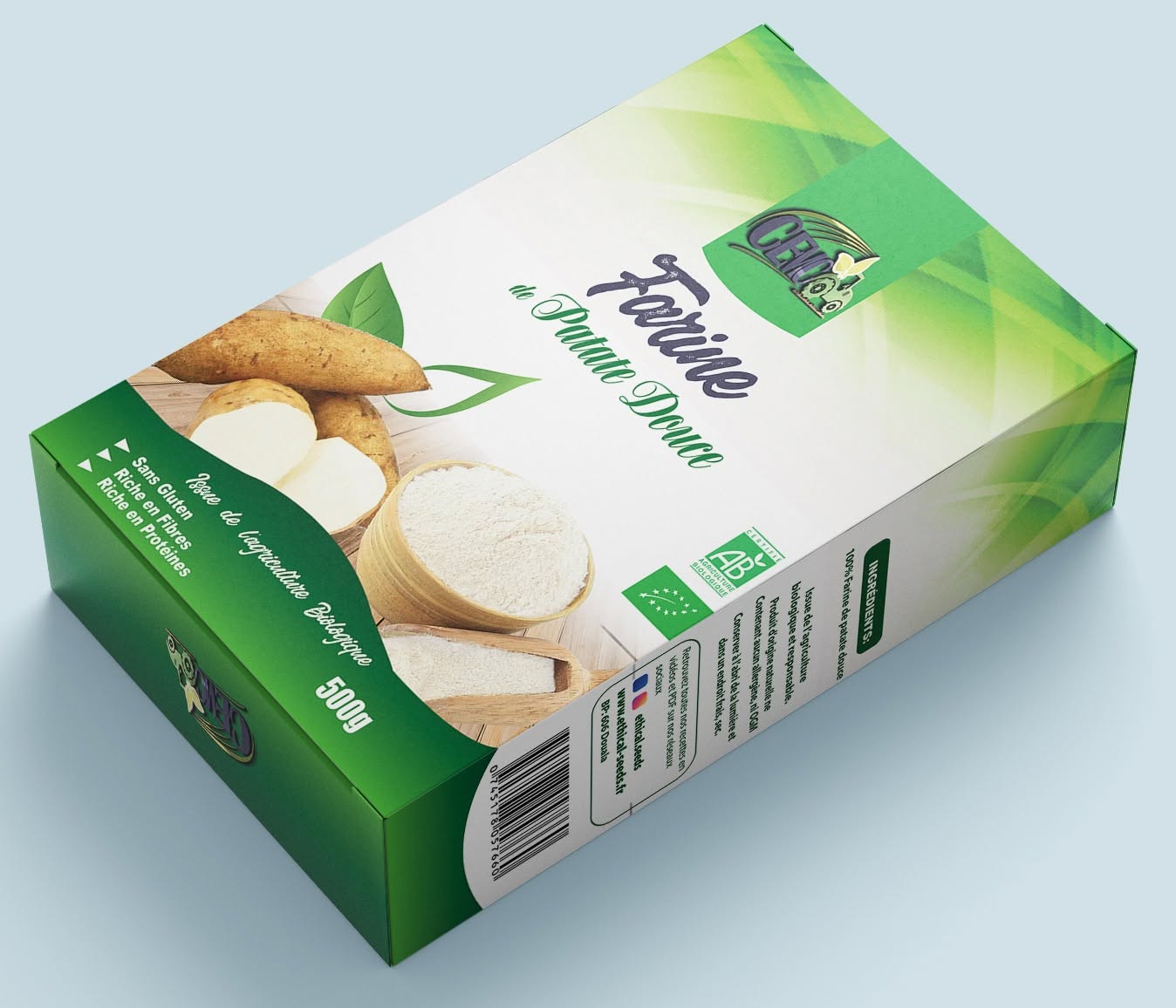 Boîte de farine de patate douce CEMC de 500 g